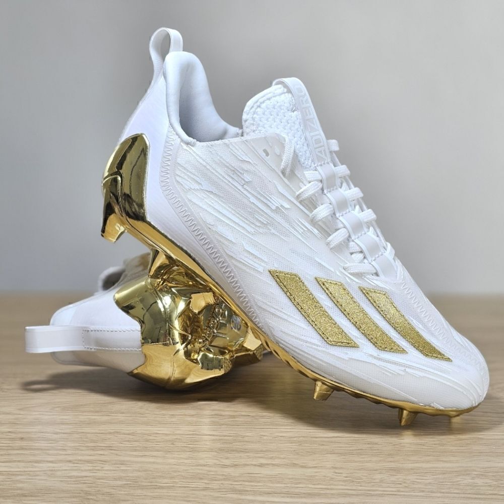 Adidas Adizero Football Cleats Gold White Men's Sz 14 Primeknit GX5122 Freak New